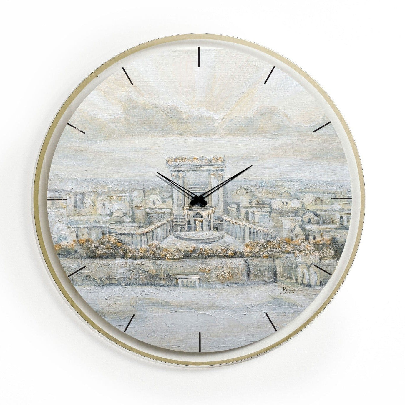 waterdale collection - painted bas hamikdash clock. 