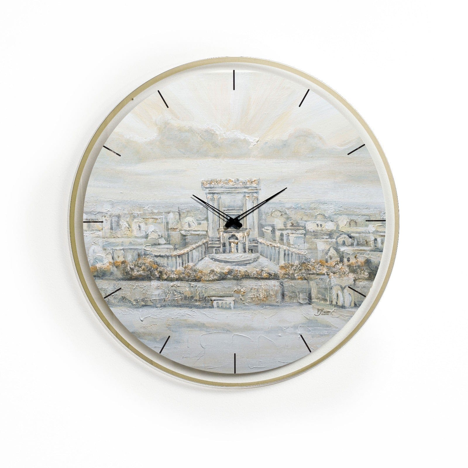 waterdale collection - painted bas hamikdash clock. 