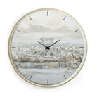 Painted clock, 20 inches with painted Bais Hamikdash design by Yonatan. Deep texture with a real painted feel.