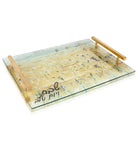 Painted Kosel of Gray & Gold Challah Board - Waterdale Collection