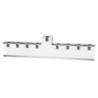 Painted Mosaic Chanukah menorah set featuring brushed metal finish with nine candle holders and central shamash, silver-toned horizontal design by Waterdale Collection.