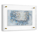 Premium Yosefa Pearlstone framed Kosel wall art, contemporary Jerusalem Kotel painting on lucite with a sleek gold-border frame for modern home or office decor.