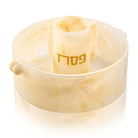 Pesach resin washing bowl and cup set with gold Hebrew 'Pesach' lettering, elegant marble-look.