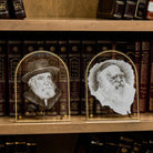 Rav Moshe Feinstein Tabletop Gadol Sketch acrylic plaque featuring detailed rabbinic portrait illustration, gold-trimmed arch frame, Gedolim Jewish art décor, Torah scholar tribute display, Judaica home or office bookshelf centerpiece gift.