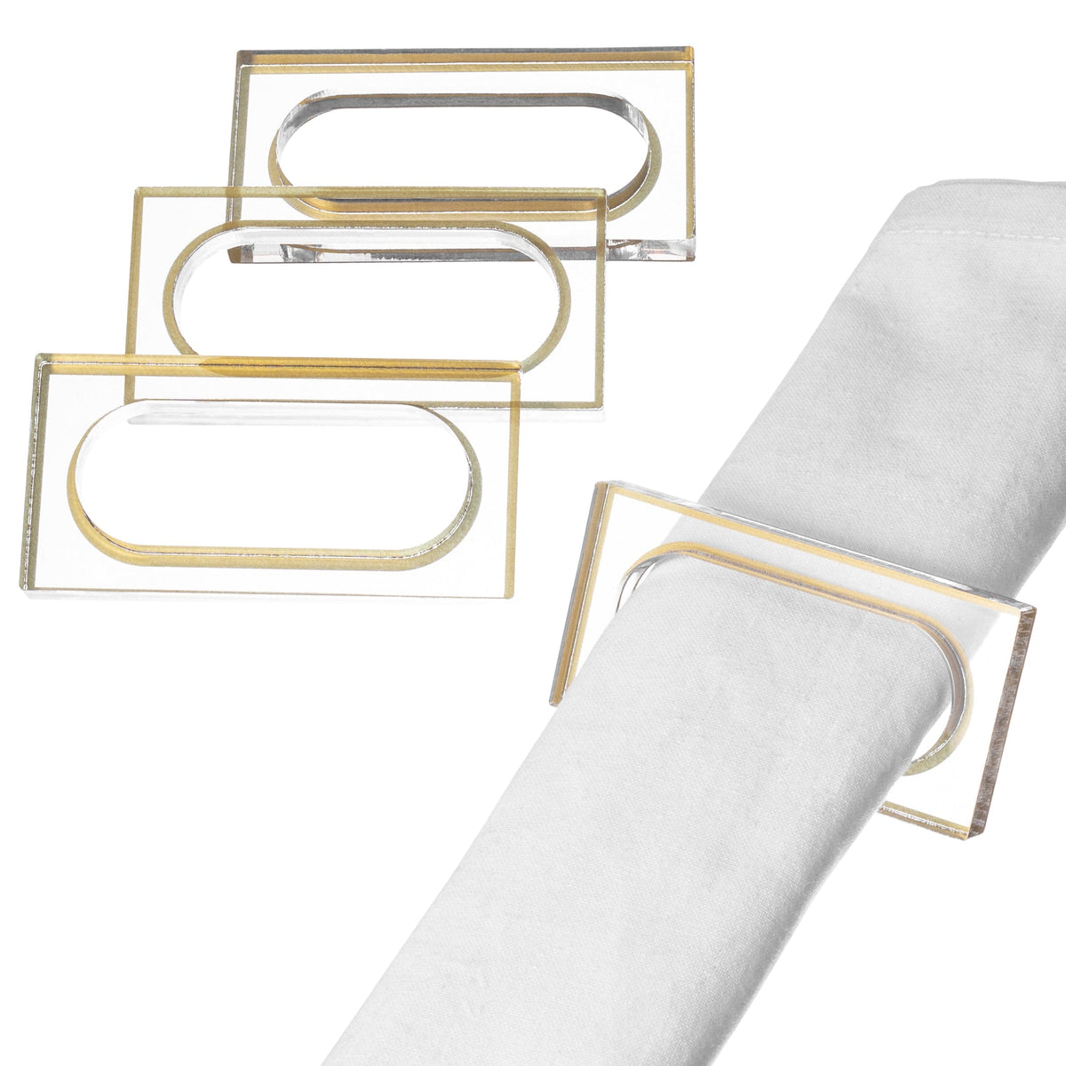 Lucite Rectangle Napkin Rings – Waterdale Collection