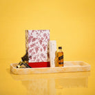 Luxury resin bead tray for Purim Mishloach Manos, elegant marbleized base for holiday gift baskets and modern Jewish hostess gifts by Waterdale Collection.