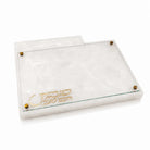 Marble Resin Challah Board with Knife Slot and salt indent