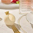 RH-HD-POM-SET-RS-GO Resin Pomegranate Honey Dish Gold Set of Four