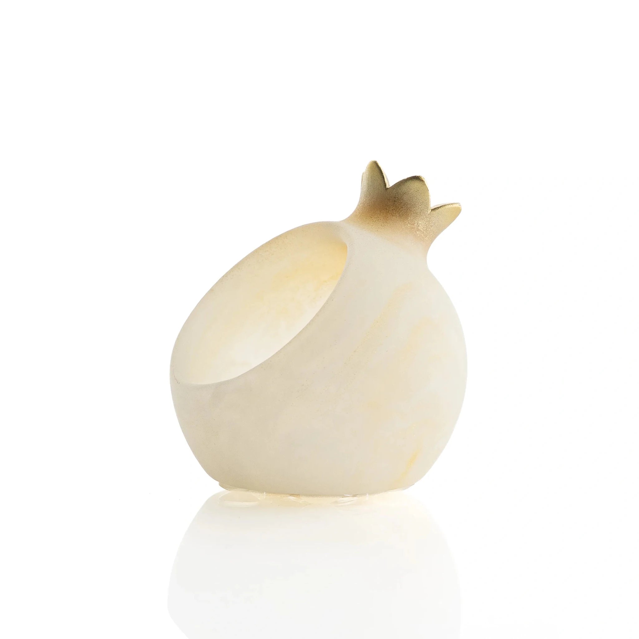 Gold Resin Pomegranate Honey Dish Set | Holiday Judaica Table Decor