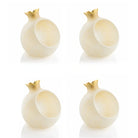 Gold Resin Pomegranate Honey Dish Set of 4 | Holiday Judaica Table Decor