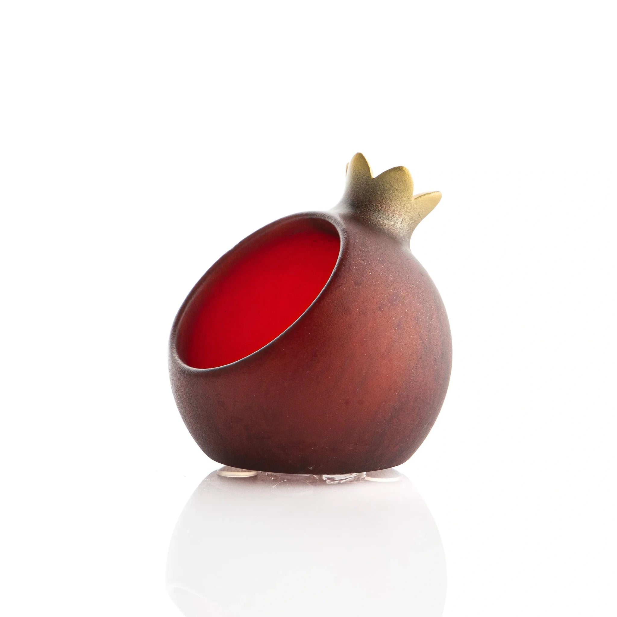 Red Resin Pomegranate Honey Dish Set | Holiday Judaica Table Decor