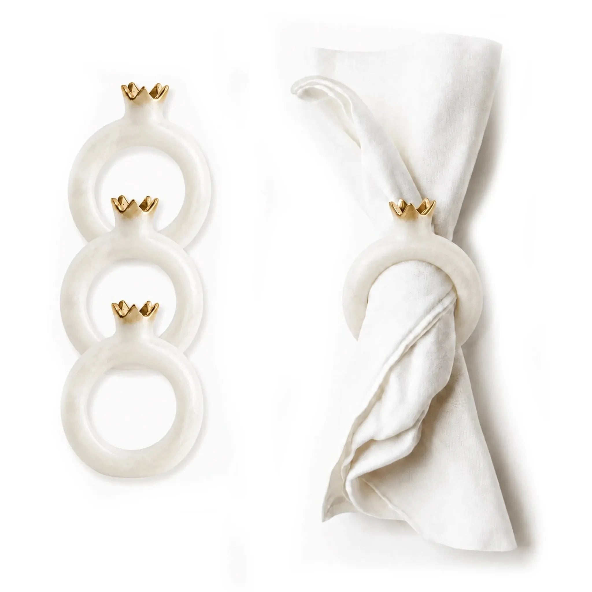 Resin Pomegranate Napkin Rings Napkin Rings - Waterdale Collection