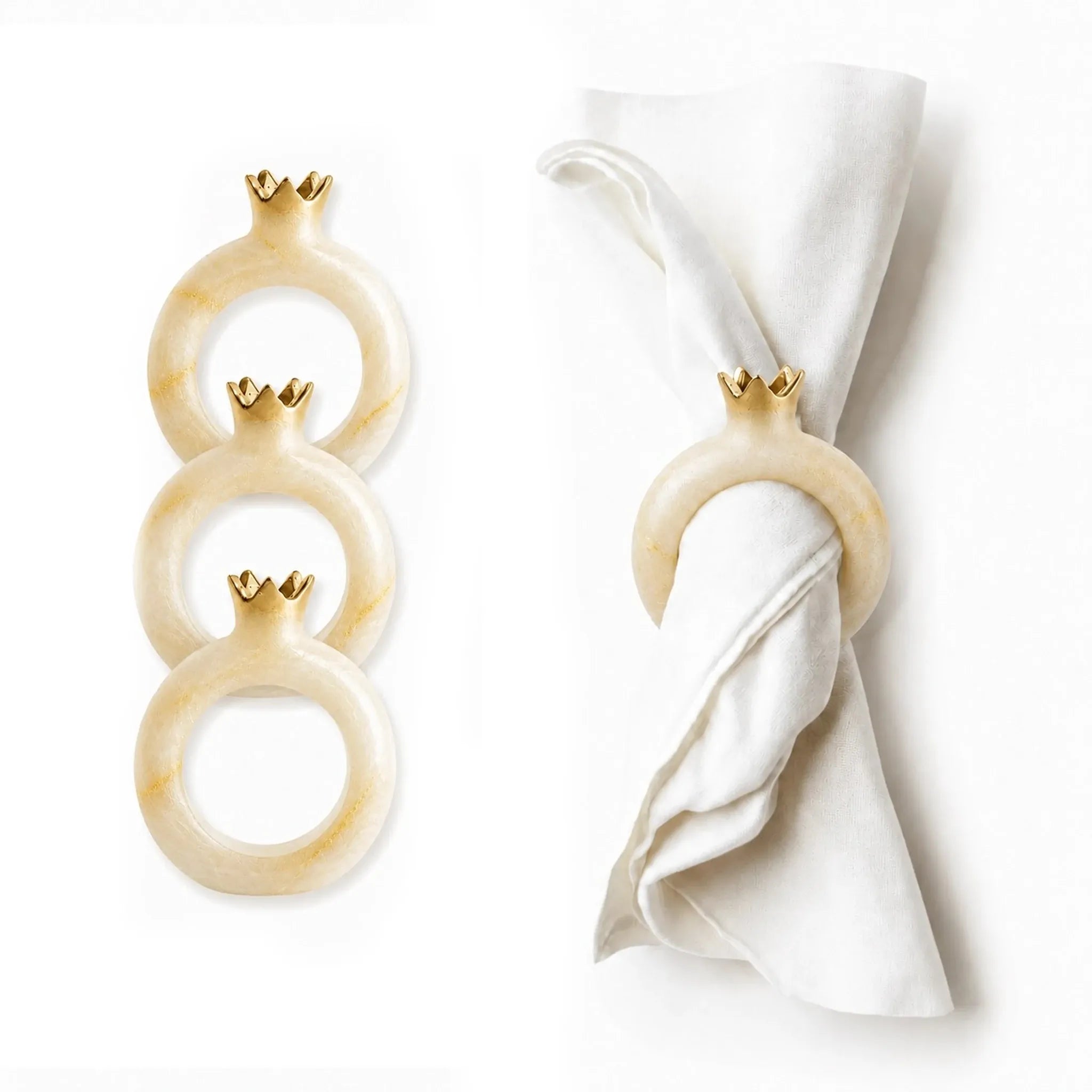 Resin Pomegranate Napkin Rings Napkin Rings - Waterdale Collection
