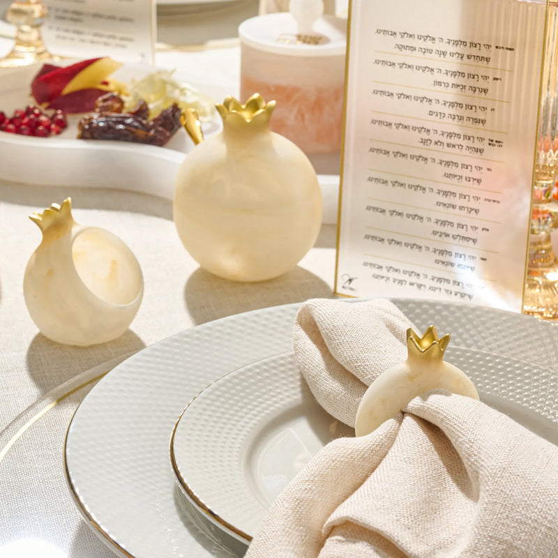 RH-NR-POM-RS-GO Resin Pomegranate Napkin Rings Gold