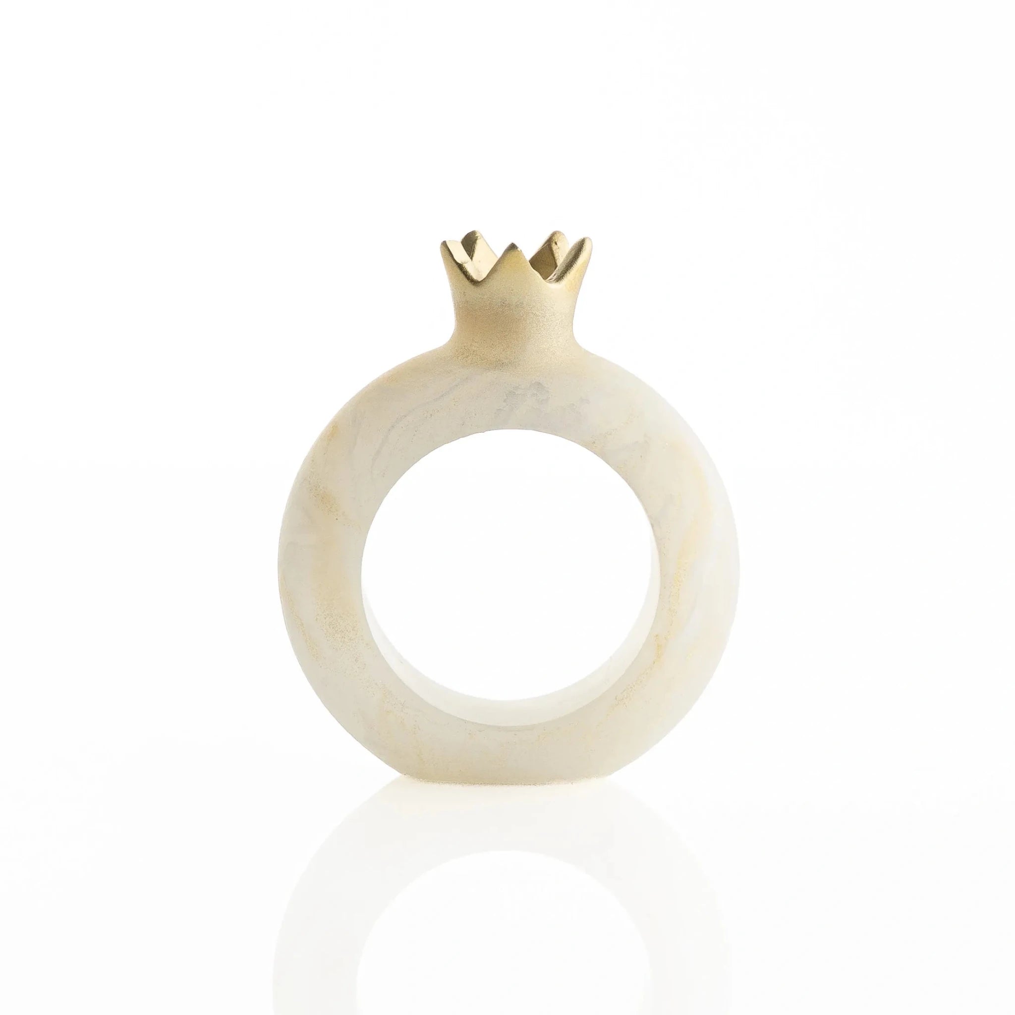 Gold Resin Pomegranate Napkin Rings | Holiday Judaica Table Decor