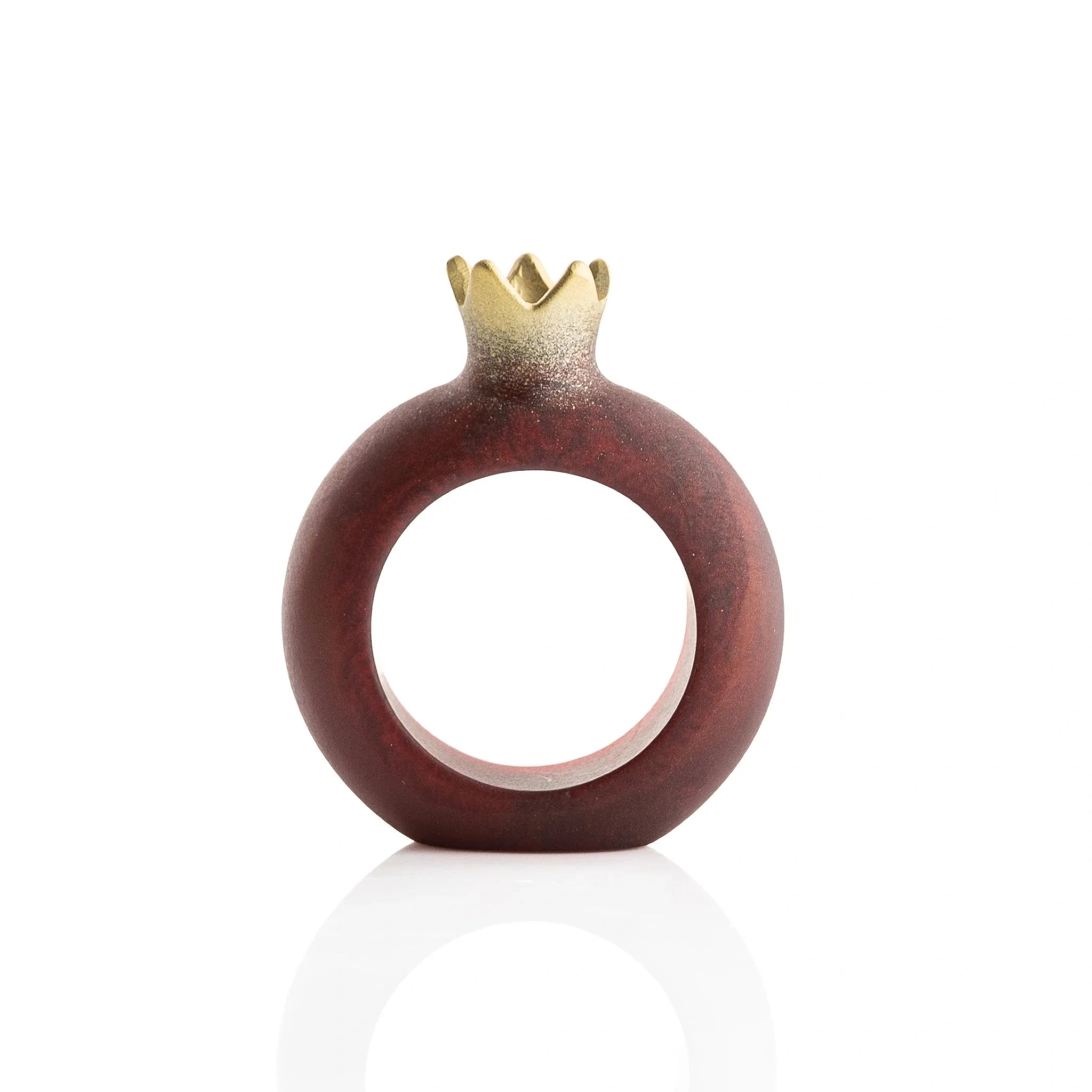 Red Resin Pomegranate Napkin Rings | Holiday Judaica Table Decor