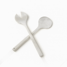 marble resin salad servers on a white background