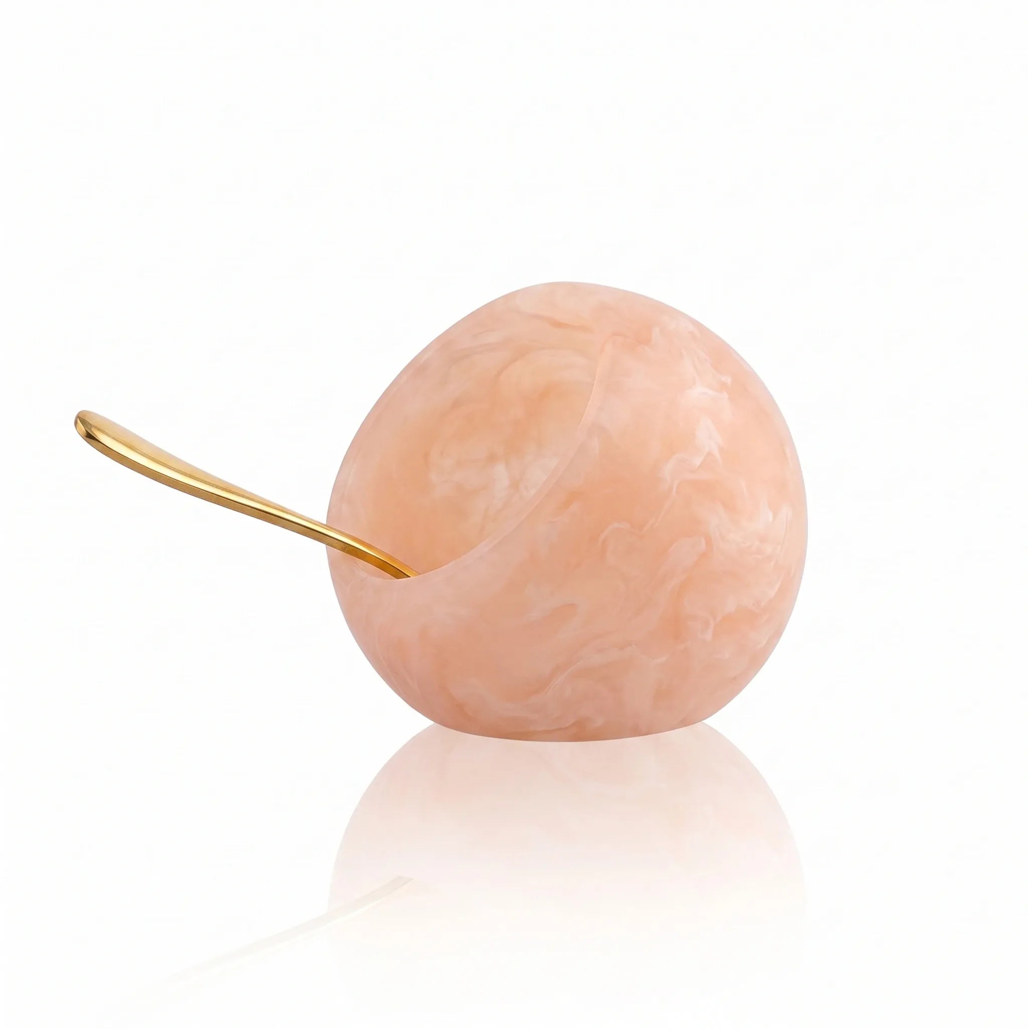 Pink resin salt cellar on a white background - waterdale collection