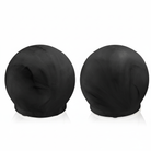Black resin salt shakers with a smooth matte finish, sold as a matching tabletop set