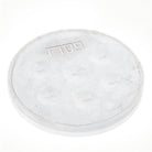 Luxury resin seder plate featuring white marble effect and engraved Hebrew sections for Passover ritual foods | Waterdale Collection