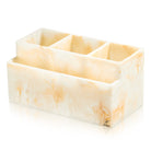 White and gold marble-look resin organizer with divided compartments