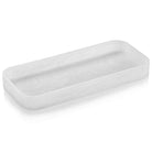 White marbleized resin vanity tray and bread server, contemporary minimalist design for home decor or Shabbat table.