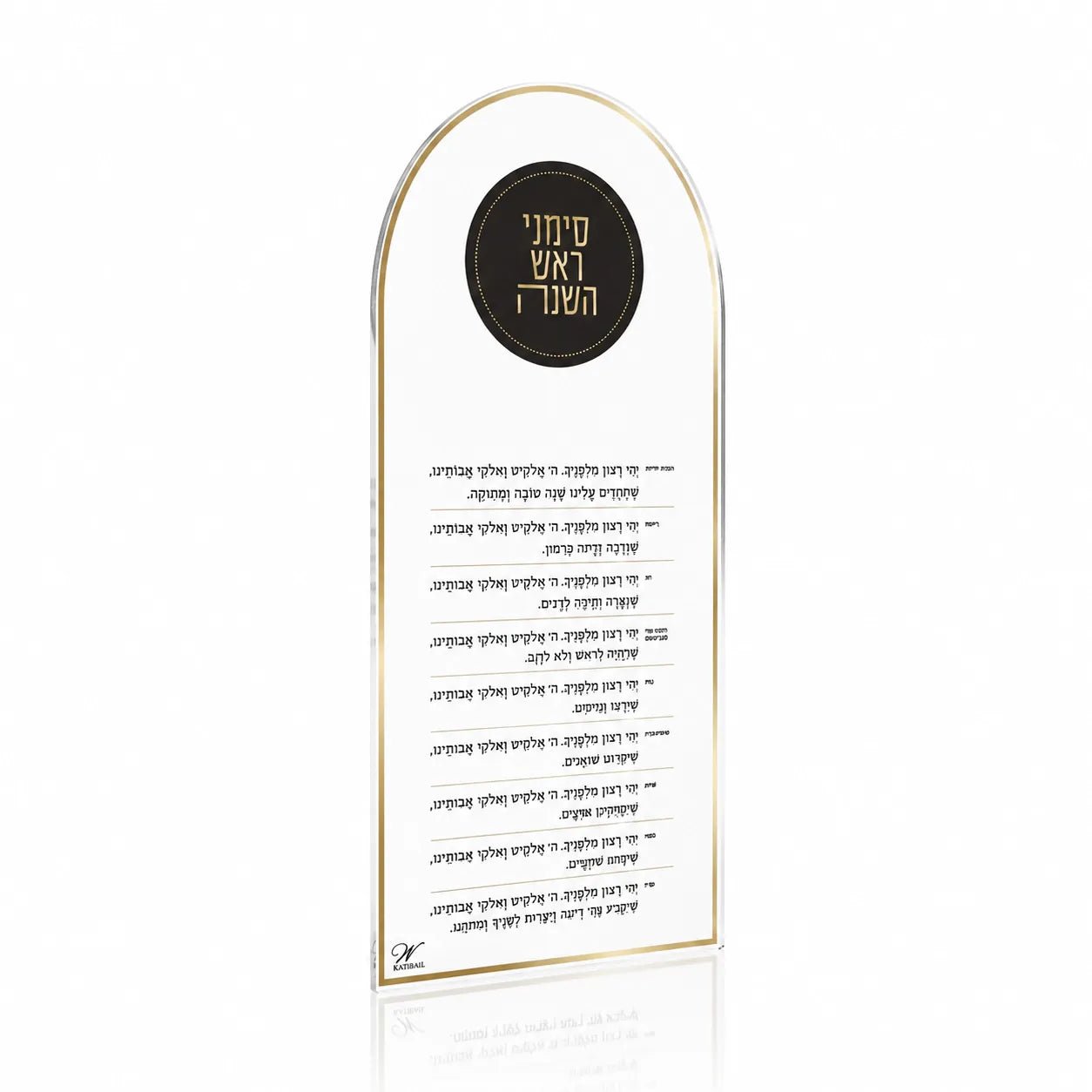 Rosh Hashana Classic Arch Simanim Card | Holiday yehi ratzon blessings