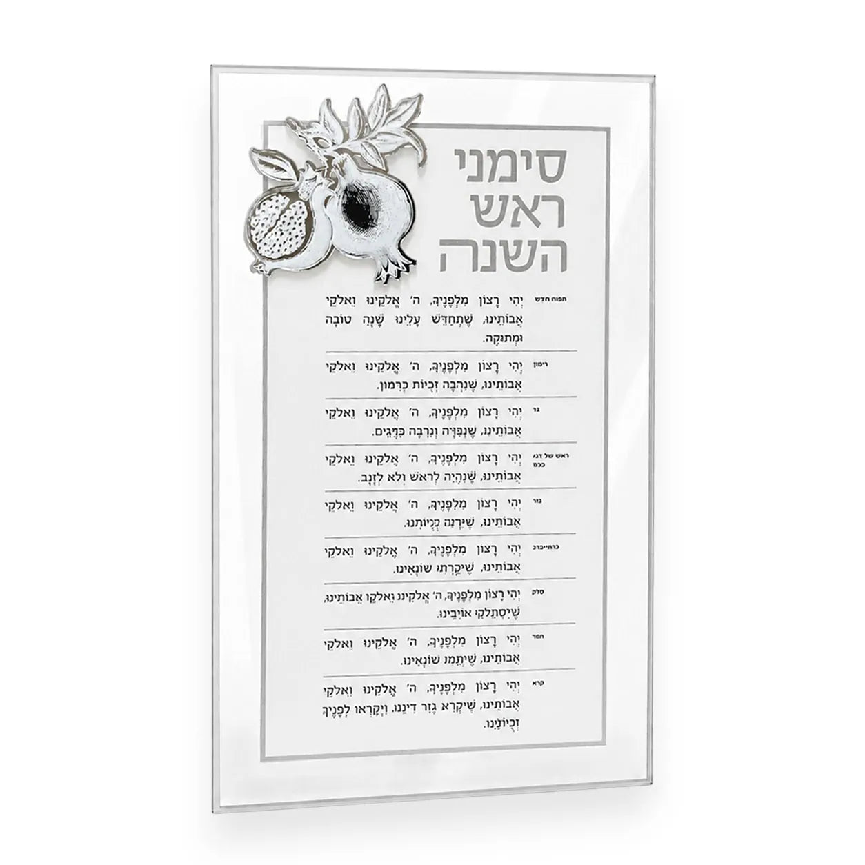 Rosh Hashana Classic Pomegranate Simanim Card - Waterdale Collection