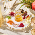 RH-ST-POM-CL-GO Rosh Hashana Classic Pomegranate Simanim Tray Gold