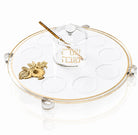 Rosh Hashana Simanim Tray  Classic Pomegranate  gold Design . Jewish holiday judaica.