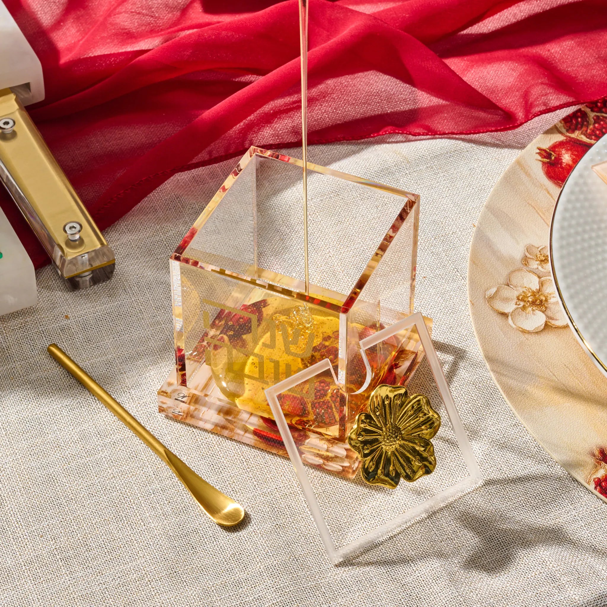 Rosh Hashana Painted Pomegranate Honey Dish - Waterdale Collection