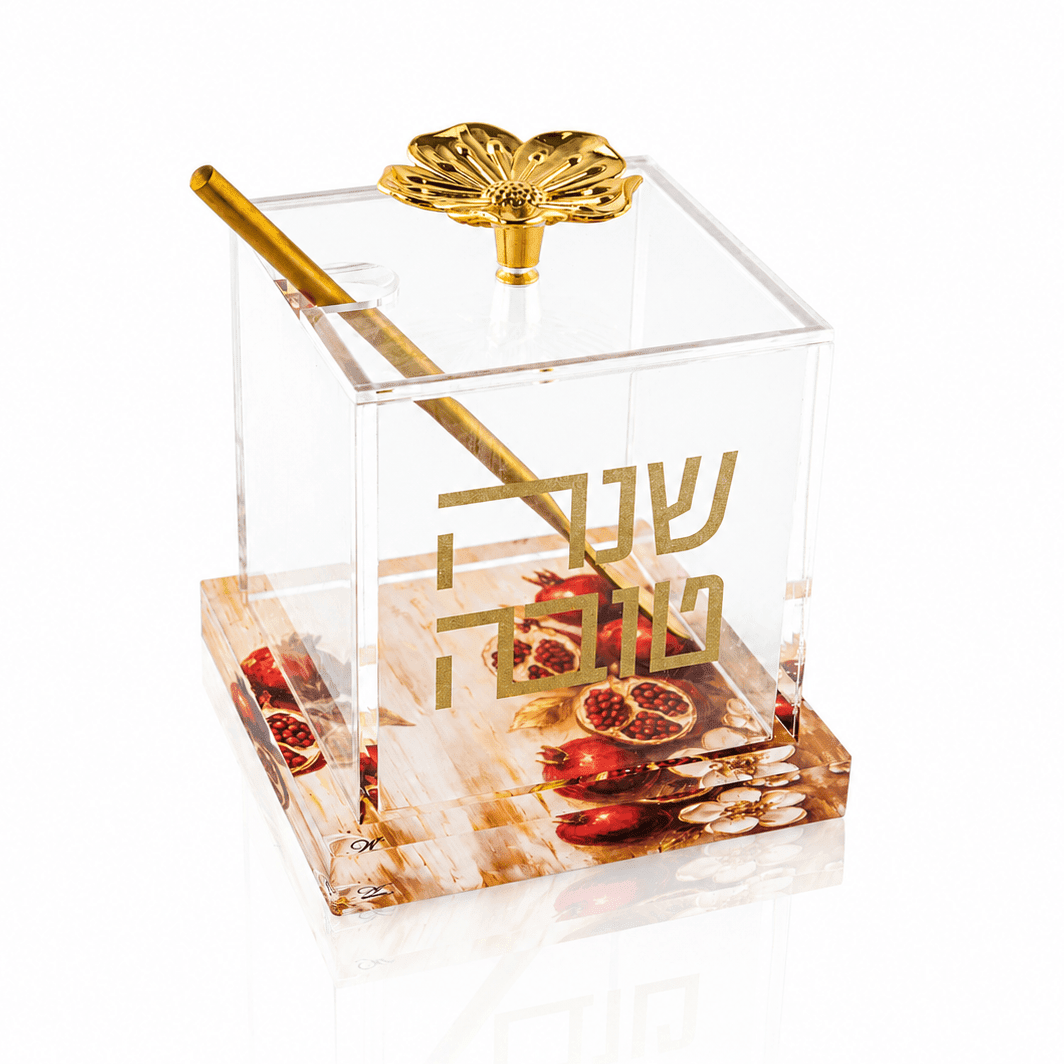 Rosh Hashana Painted Pomegranate Honey Dish - Waterdale Collection