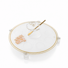 Classic pomegranate Simanim tray, 11" round with 8 wells, from Waterdale Collection