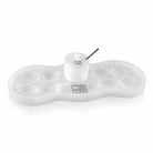 Silver Curve resin Simanim tray with honey dish and gold spoon (ראש השנה)