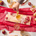Painted pomegranates Simanim tray styled on a Rosh Hashonah table