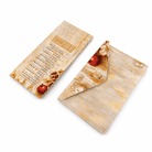 Painted pomegranate Simanim cards with a leatherette pouch for Rosh Hashanah, from Waterdale Collection