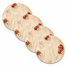 Painted pomegranate leatherette charger, 13", for Rosh Hashanah, from Waterdale Collection
