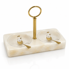 Resin honey and salt double dish with covers and spoon, from Waterdale Collection