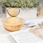 Resin Mayim Achronim on a shabbos table - Waterdale collection