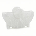 White marble-style round resin napkin holder – Waterdale Collection