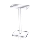 Waterdale Collection S towel set displayed on a modern chrome stand with rectangular shelves
