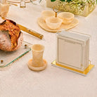 Soft cover leather and lucite bencher set. Soft cover bencher in a lucite case set on a shabbos table