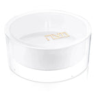 Waterdale Collection suspended Seder plate and Matzah box set in clear acrylic with white band detail for Passover.