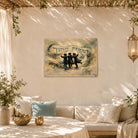 Taupe Visamachta Bchagecha Vinyl Print Sukkah Decoration painted by batya
