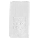 White textured Onyx Netilas Yadayim set with embossed design detail on folded towel for ritual hand washing.