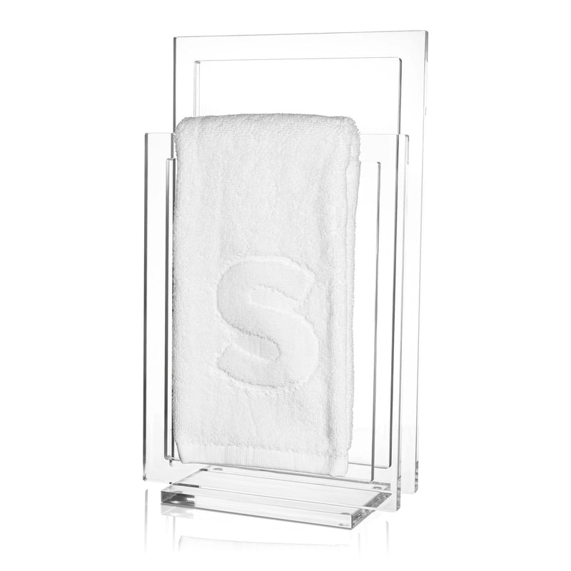 White initial Towel and Stand Set