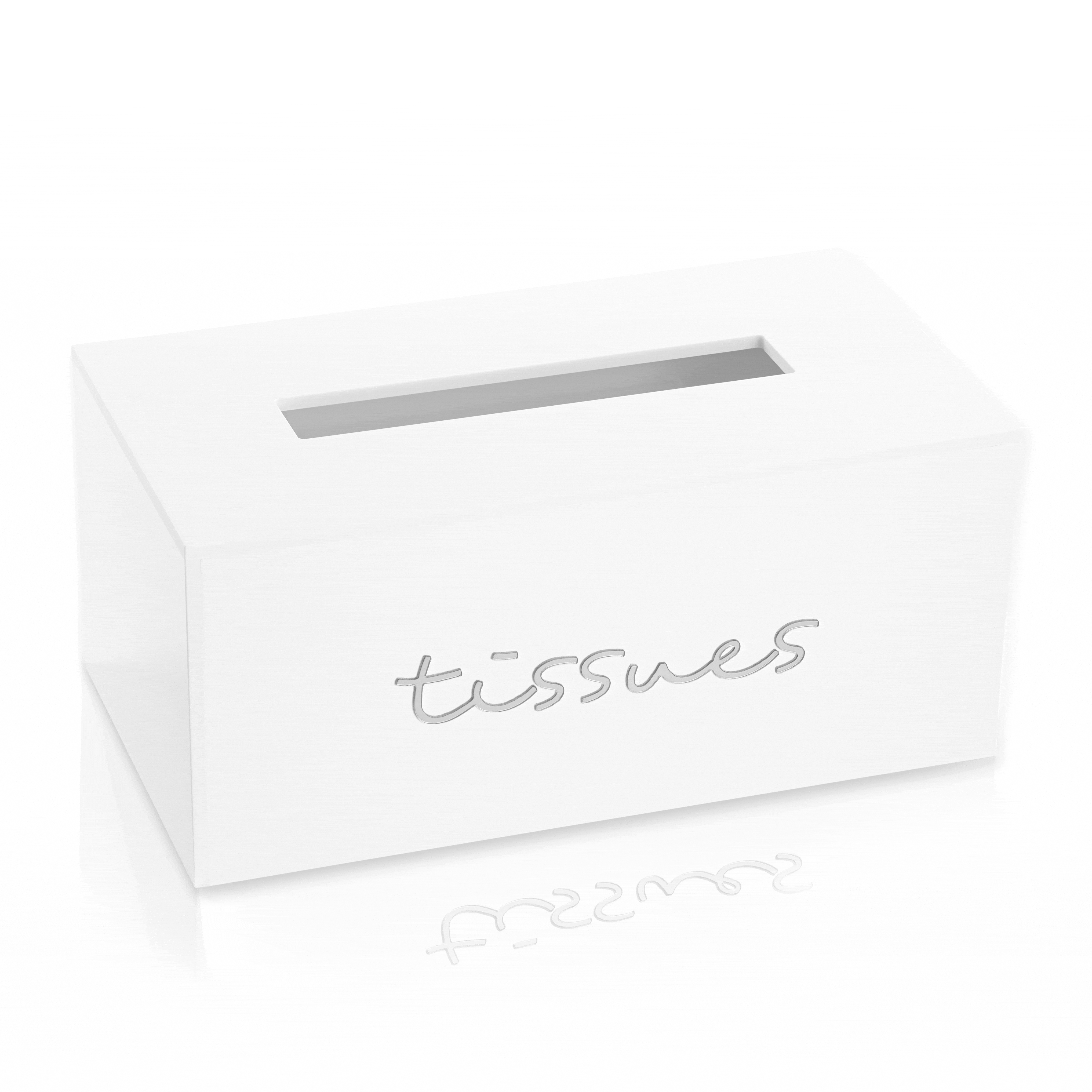 White Lucite Classic Tissue Box - Waterdale Collection